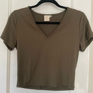 Olive green crop top